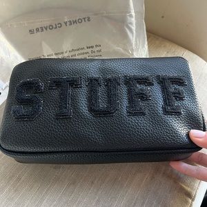 Discontinued Stoney Clover Lane NWT black faux leather small pouch